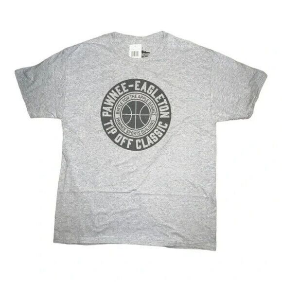 Parks & Recreation Pawnee Eagleton Tip Off Grey T-Shirt Unisex Medium New - Picture 2 of 4